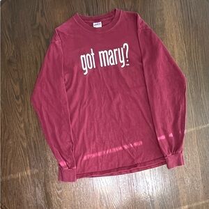 Red Long Sleeve Mary (Jesus) Graphic Tee